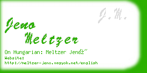 jeno meltzer business card